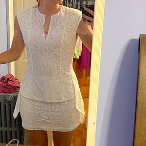 Bcbg White lace mini dress